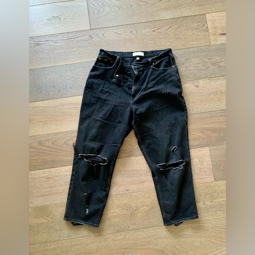 Woman’s Black Abercrombie & Fitch Ankle Straight Ultra High Rise Jeans